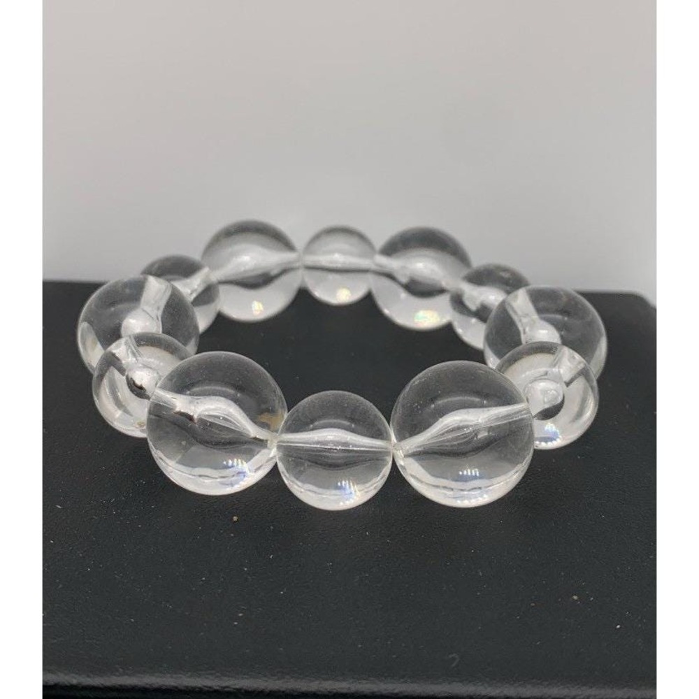 Chunky Clear Acrylic Beaded Bubble Look Bangle Stretch Bracelet